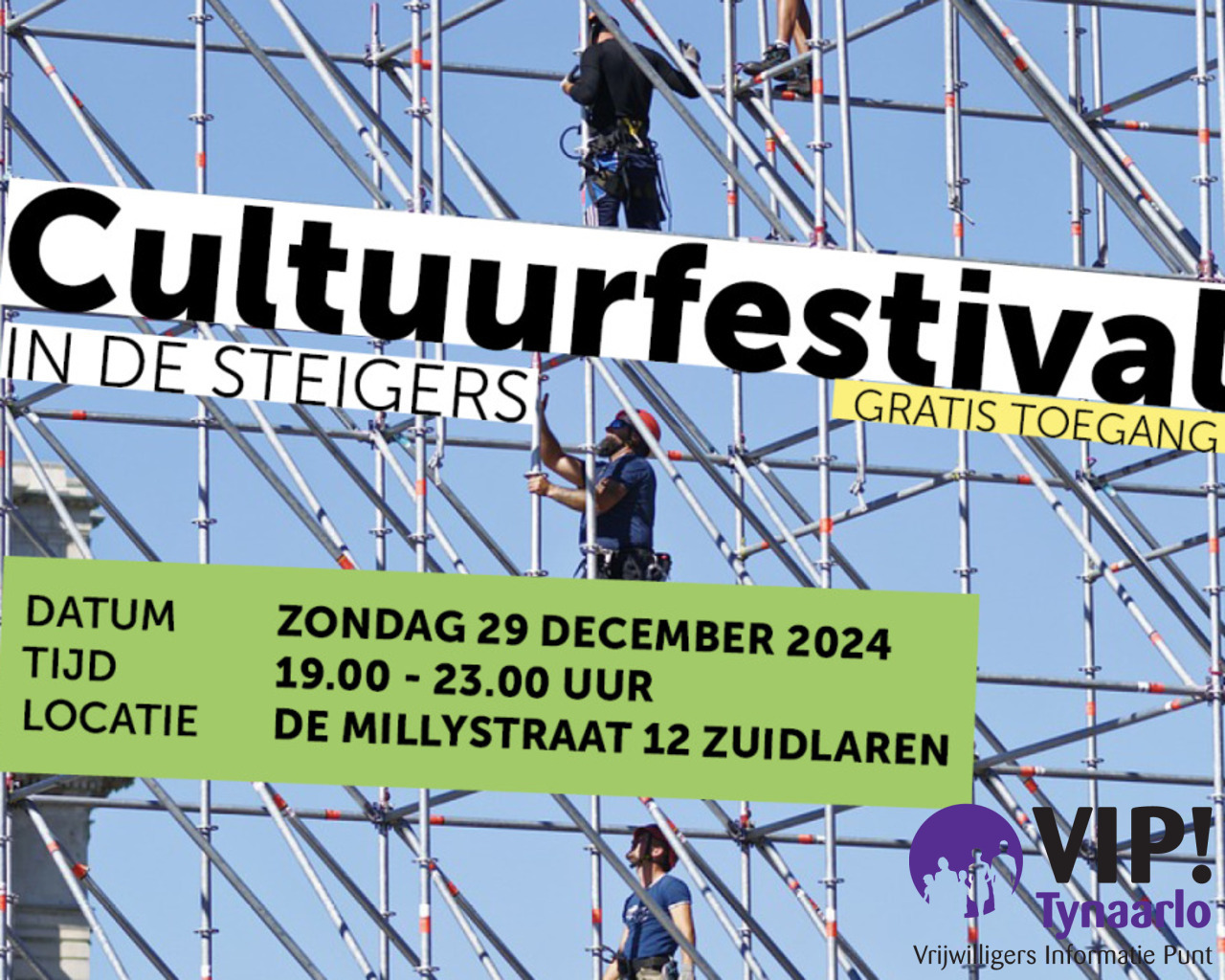 Vrijwilligers Cultuurfestival In de Steigers gezocht